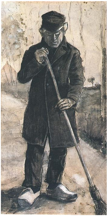 Vincent van Gogh Hombre con escoba Watercolor Vincent van Gogh's Hombre con escoba Watercolor