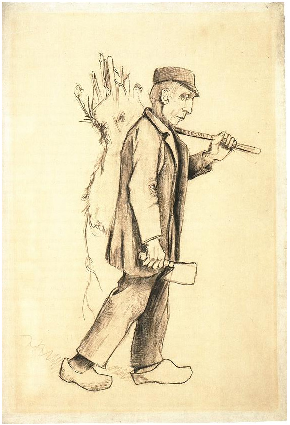 Vincent van Gogh Man with a Sack of Wood Drawing Vincent van Gogh's Man with a Sack of Wood Drawing