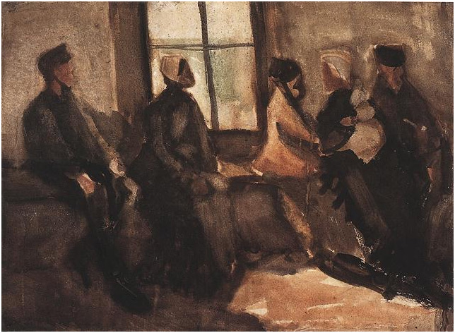 Vincent van Gogh Waiting Room Watercolor Vincent van Gogh's Waiting Room Watercolor