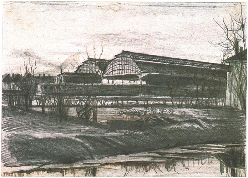 Vincent van Gogh Estación de Staatsspoor Drawing Vincent van Gogh's Estación de Staatsspoor Drawing