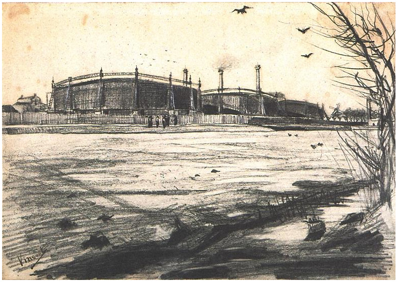 Vincent van Gogh Gasworks Drawing Vincent van Gogh's Gasworks Drawing
