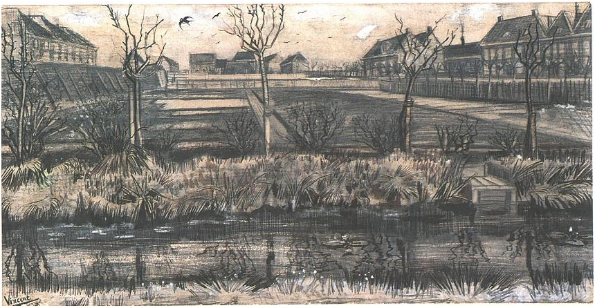 Vincent van Gogh Vivero en Schenkweg Drawing Vincent van Gogh's Vivero en Schenkweg Drawing