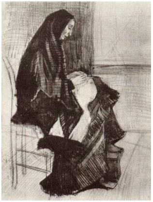 Figure of a Woman with Unfinished Chair by Vincent Van Figure of a Woman with Unfinished Chair by Vincent Van