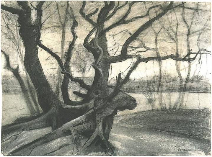 Vincent van Gogh Study of a Tree Watercolor Vincent van Gogh's Study of a Tree Watercolor