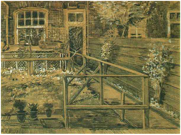 Vincent van Gogh's Sien's Mother's House, Closer View Drawing