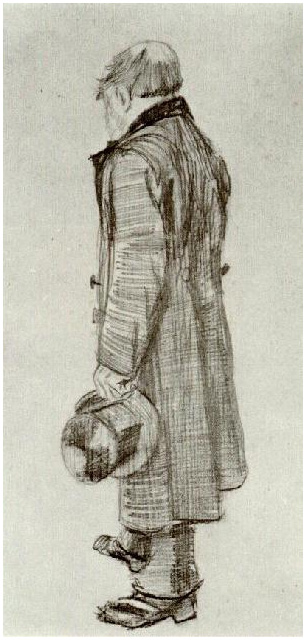 Vincent van Gogh Hombre huérfano llevando galera en su mano Drawing Vincent van Gogh's Hombre huérfano llevando galera en su mano Drawing