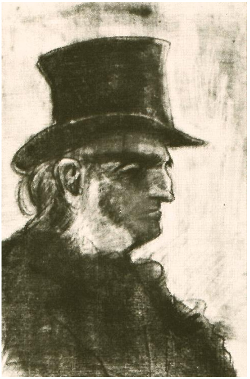 Vincent van Gogh Orphan Man with Top Hat, Head Drawing Vincent van Gogh's Orphan Man with Top Hat, Head Drawing