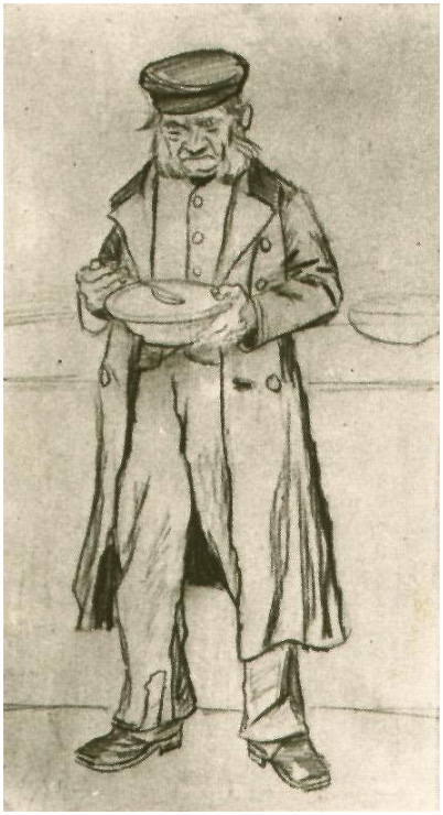 Vincent van Gogh Hombre huérfano con gorra, Comiendo Drawing Vincent van Gogh's Hombre huérfano con gorra, Comiendo Drawing