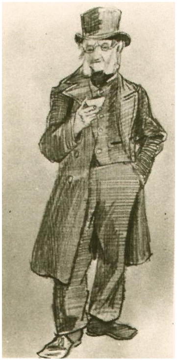 Vincent van Gogh Hombre huérfano con galera, agarrando taza Drawing Vincent van Gogh's Hombre huérfano con galera, agarrando taza Drawing