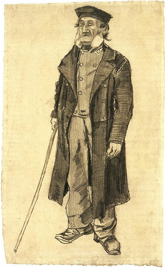 Vincent van Gogh Viejo con un palo Drawing Vincent van Gogh's Viejo con un palo Drawing