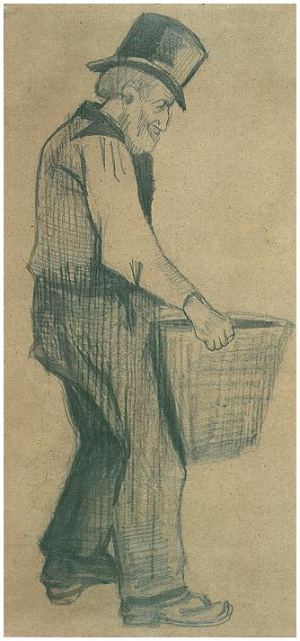 Vincent van Gogh Hombre llevando turba Drawing Vincent van Gogh's Hombre llevando turba Drawing