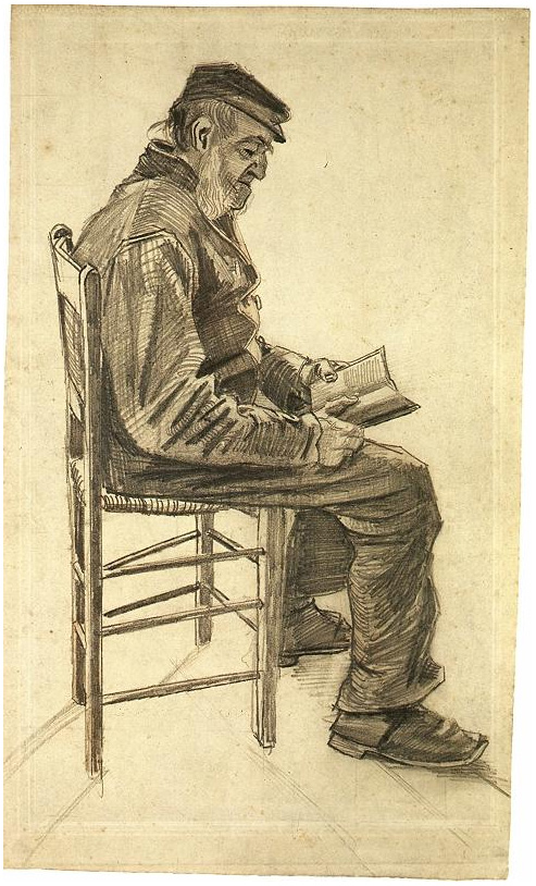 Vincent van Gogh Viejo leyendo Drawing Vincent van Gogh's Viejo leyendo Drawing