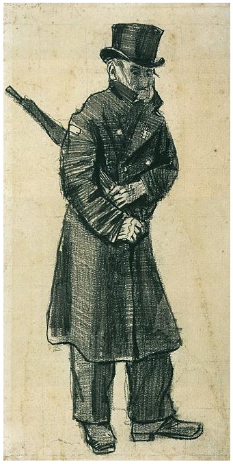 Vincent van Gogh Hombre huérfano con galera y paraguas bajo su brazo Drawing Vincent van Gogh's Hombre huérfano con galera y paraguas bajo su brazo Drawing