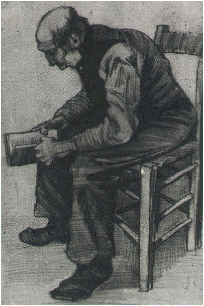 Vincent van Gogh Hombre, sentado, leyendo un libro Drawing Vincent van Gogh's Hombre, sentado, leyendo un libro Drawing