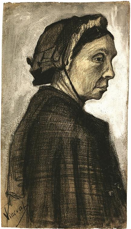 Vincent van Gogh Cabeza de una mujer Drawing Vincent van Gogh's Cabeza de una mujer Drawing