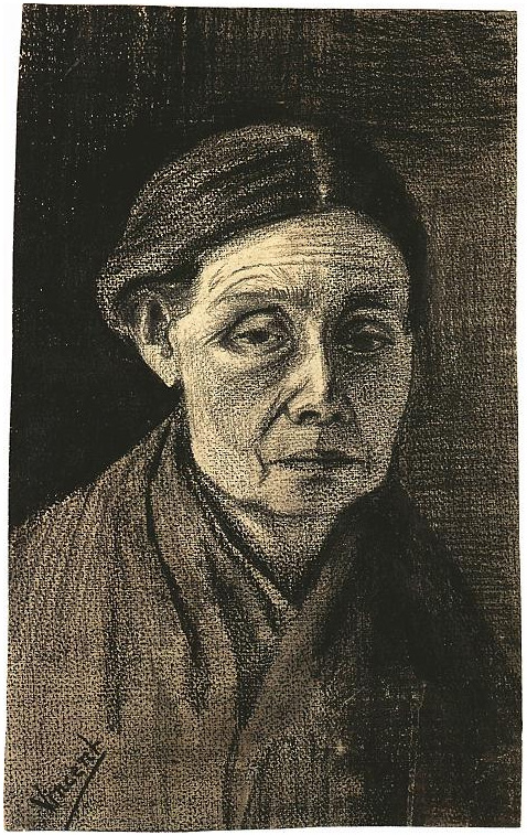 Vincent van Gogh Cabeza de una mujer Drawing Vincent van Gogh's Cabeza de una mujer Drawing