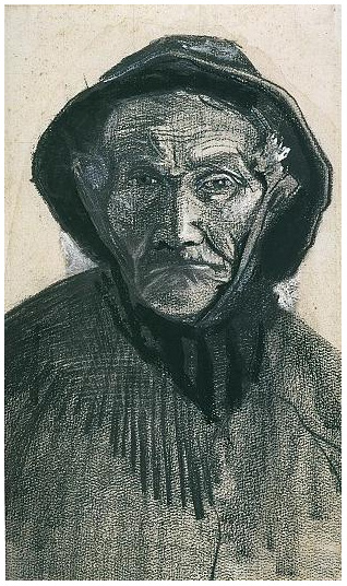 Vincent van Gogh Pescador con sueste, cabeza Drawing Vincent van Gogh's Pescador con sueste, cabeza Drawing