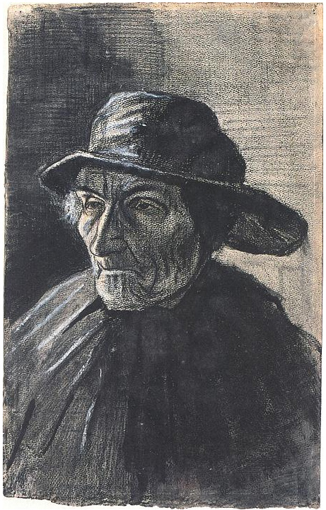 Vincent van Gogh Cabeza de un pescador con un Sou'wester Drawing Vincent van Gogh's Cabeza de un pescador con un Sou'wester Drawing