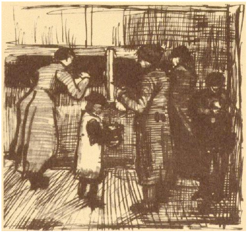 Vincent van Gogh El comedor de beneficencia público Drawing Vincent van Gogh's El comedor de beneficencia público Drawing
