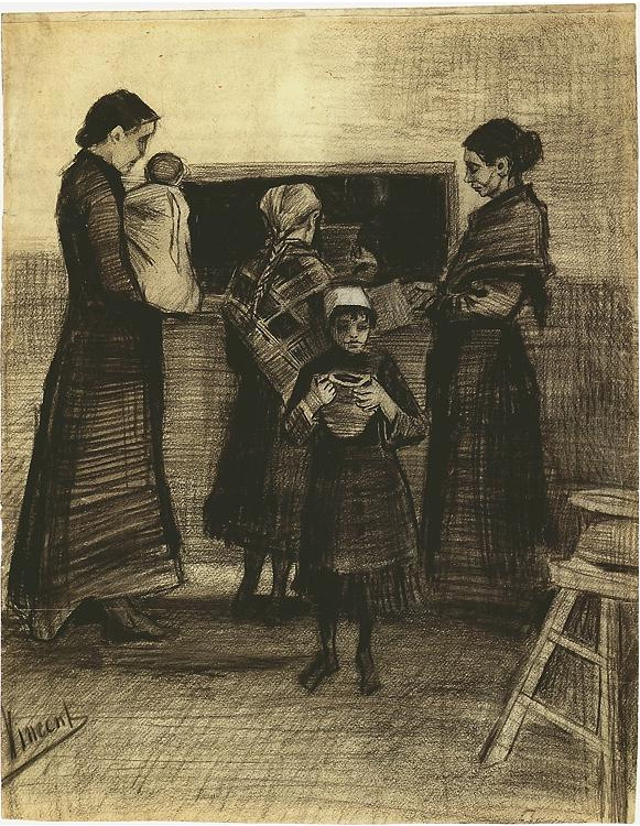 Vincent van Gogh distribución de sopa en un comedor de beneficencia público Drawing Vincent van Gogh's distribución de sopa en un comedor de beneficencia público Drawing