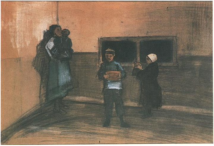 Vincent van Gogh El comedor de beneficencia público Watercolor Vincent van Gogh's El comedor de beneficencia público Watercolor