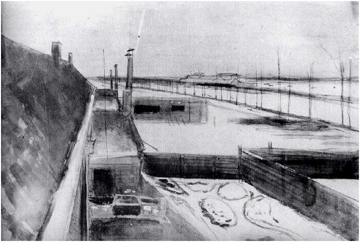 Vincent van Gogh Patio nevado Watercolor Vincent van Gogh's Patio nevado Watercolor