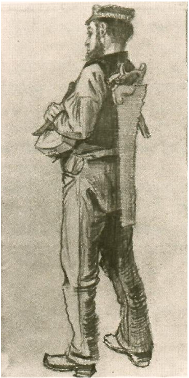 Vincent van Gogh Carpintero, visto desde atrás Drawing Vincent van Gogh's Carpintero, visto desde atrás Drawing