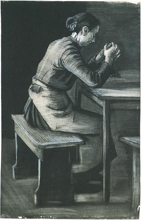 Vincent van Gogh Mujer rezando Drawing Vincent van Gogh's Mujer rezando Drawing