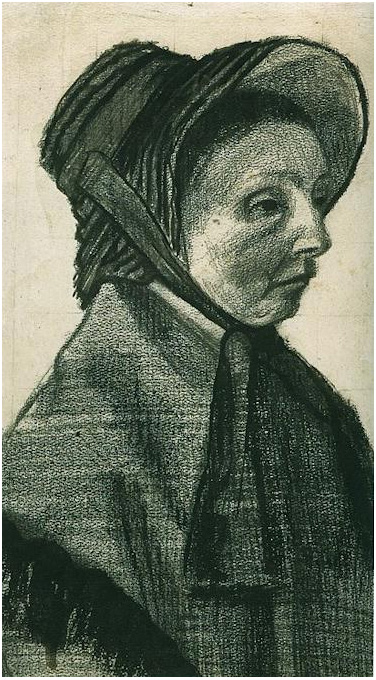 Vincent van Gogh Mujer con sombrero, Cabeza Drawing Vincent van Gogh's Mujer con sombrero, Cabeza Drawing