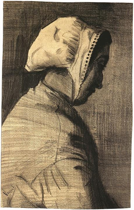 Vincent van Gogh Cabeza de una mujer Drawing Vincent van Gogh's Cabeza de una mujer Drawing