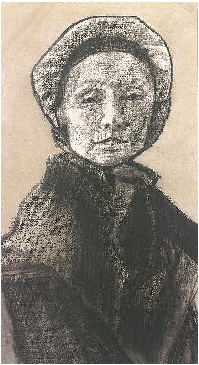 Vincent van Gogh's Woman with Dark Cap (Sien's Mother) Drawing