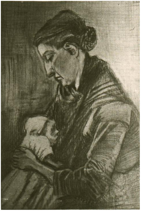 Vincent van Gogh Sien amamantando a su bebé Drawing Vincent van Gogh's Sien amamantando a su bebé Drawing