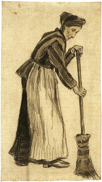 Vincent van Gogh Mujer con una escoba Watercolor Vincent van Gogh's Mujer con una escoba Watercolor