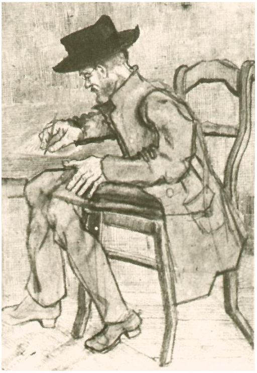 Vincent van Gogh Hombre escribiendo: Hacia la izquierda Drawing Vincent van Gogh's Hombre escribiendo: Hacia la izquierda Drawing