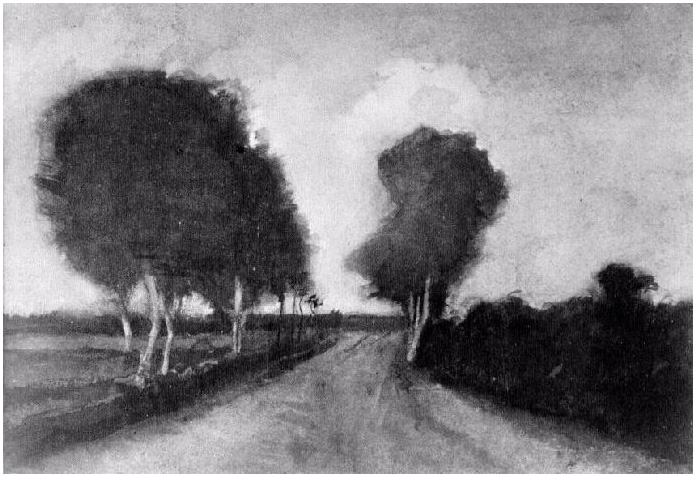 Vincent van Gogh Camino de campo con árboles Watercolor Vincent van Gogh's Camino de campo con árboles Watercolor