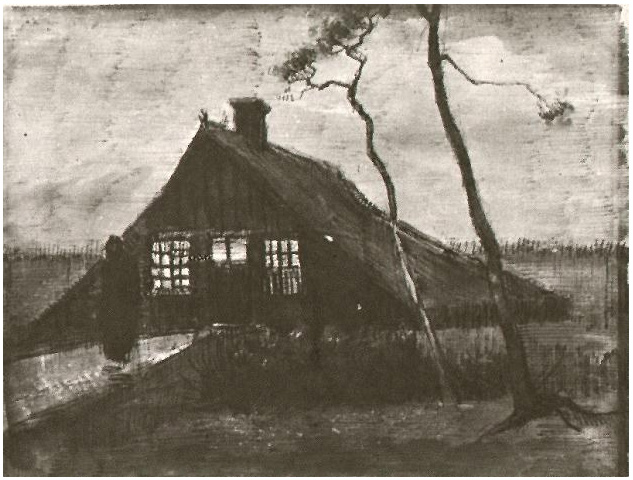 Vincent van Gogh Granja de noche Drawing Vincent van Gogh's Granja de noche Drawing
