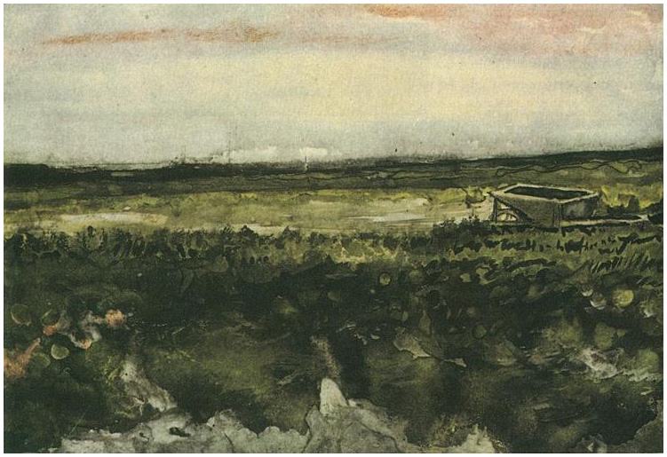 Vincent van Gogh El brezal de una carretilla Watercolor Vincent van Gogh's El brezal de una carretilla Watercolor