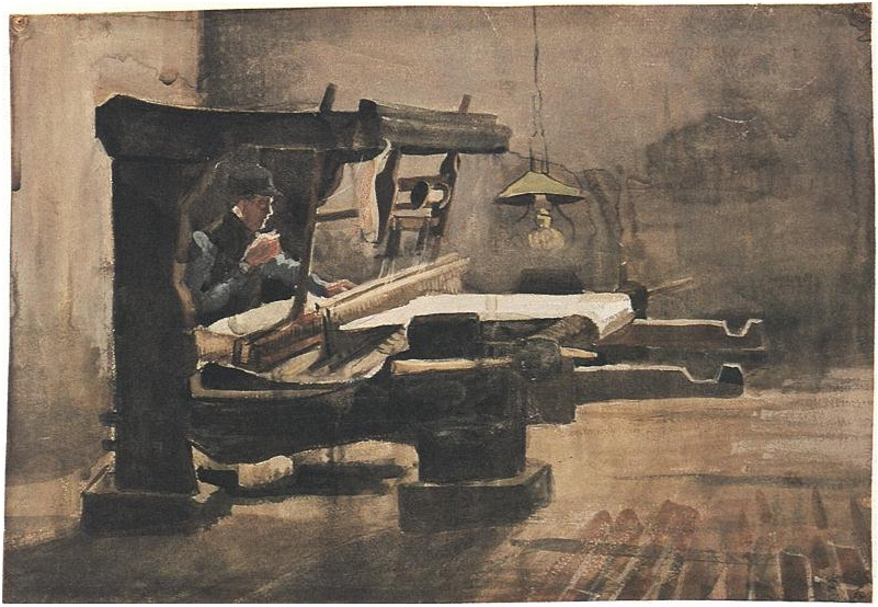 Vincent van Gogh Tejedor mirando hacia la derecha Watercolor Vincent van Gogh's Tejedor mirando hacia la derecha Watercolor