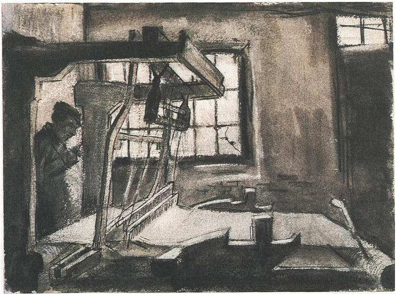 Vincent van Gogh Interior con un tejedor hacia la derecha Drawing Vincent van Gogh's Interior con un tejedor hacia la derecha Drawing