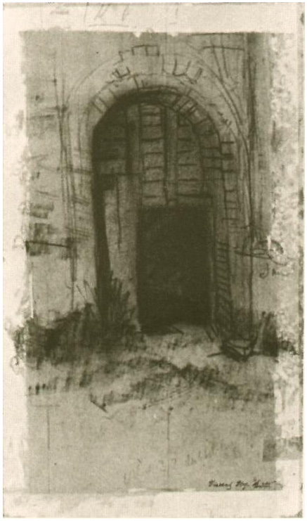 Vincent van Gogh Entrada a la Torre Vieja Drawing Vincent van Gogh's Entrada a la Torre Vieja Drawing