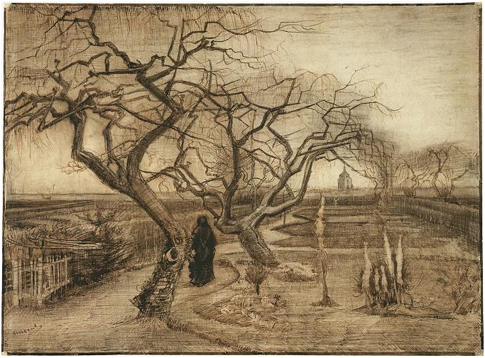 Vincent van Gogh Winter Garden Drawing Vincent van Gogh's Winter Garden Drawing