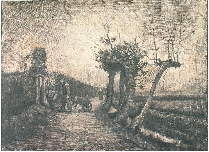 Vincent van Gogh Detrás de los setos Drawing Vincent van Gogh's Detrás de los setos Drawing