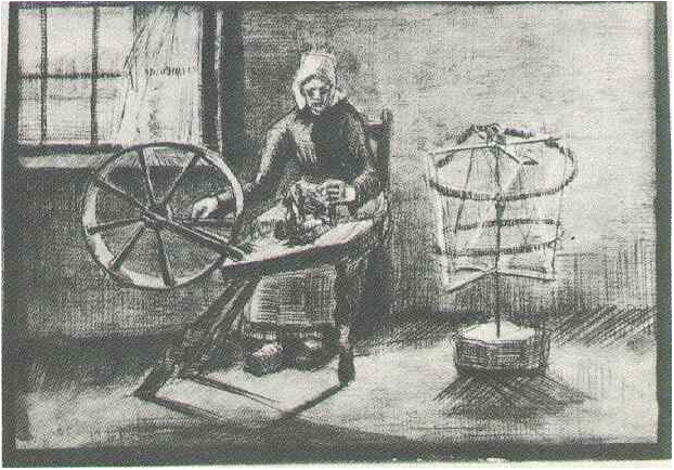 Vincent van Gogh Mujer enrollando hilo Drawing Vincent van Gogh's Mujer enrollando hilo Drawing