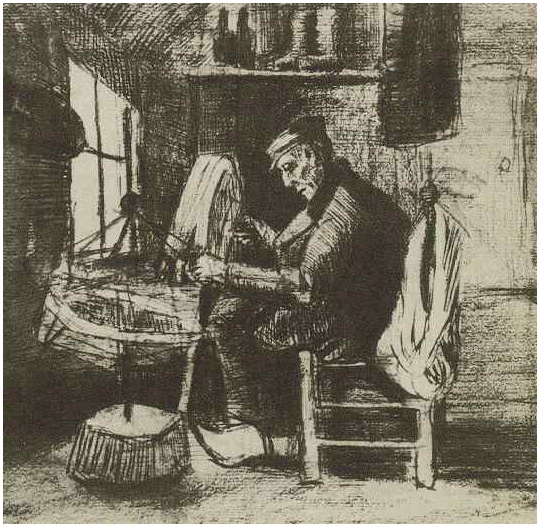 Vincent van Gogh Viejo enrollando hilo Drawing Vincent van Gogh's Viejo enrollando hilo Drawing