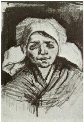 Vincent van Gogh Mujer campesina, Cabeza Drawing Vincent van Gogh's Mujer campesina, Cabeza Drawing