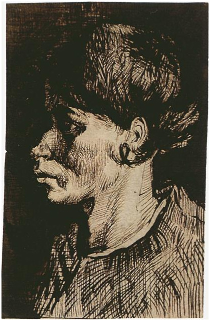 Vincent van Gogh Cabeza de una mujer Drawing Vincent van Gogh's Cabeza de una mujer Drawing