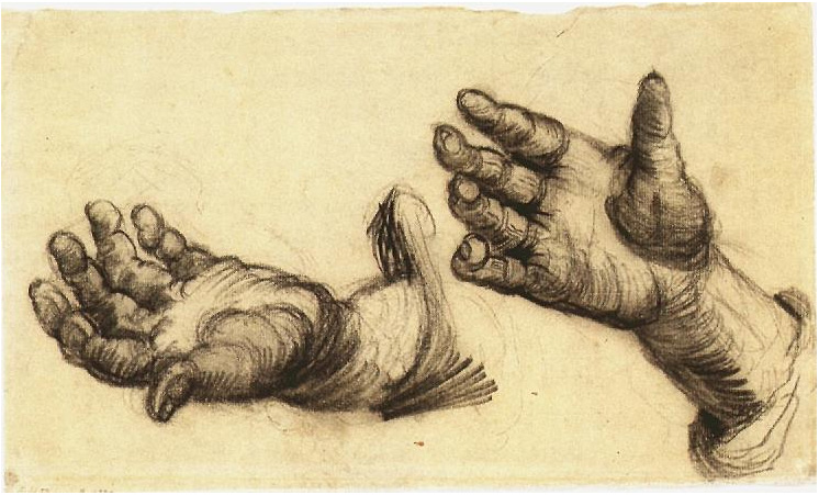 Vincent van Gogh Dos manos Drawing Vincent van Gogh's Dos manos Drawing