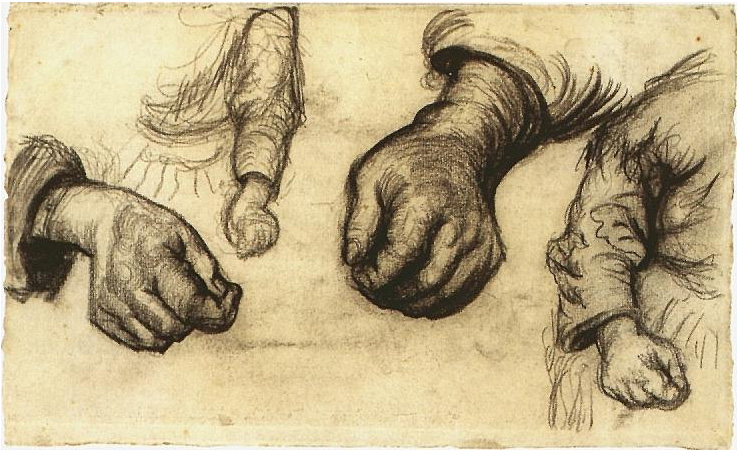 Vincent van Gogh Dos manos y dos brazos Drawing Vincent van Gogh's Dos manos y dos brazos Drawing