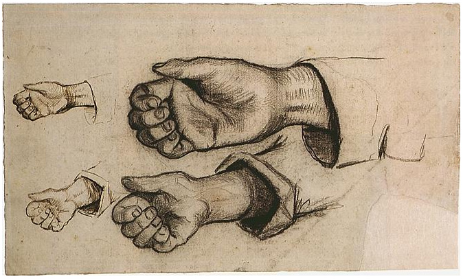 Vincent van Gogh Cuatro manos Drawing Vincent van Gogh's Cuatro manos Drawing