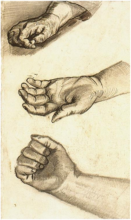 Vincent van Gogh Tres manos Drawing Vincent van Gogh's Tres manos Drawing